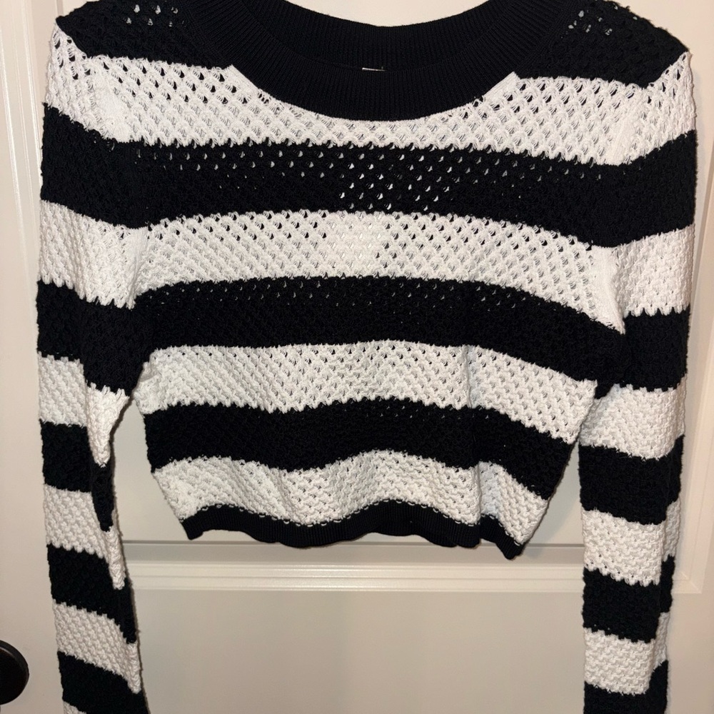 Dodo Bar Or Black and White Striped Knit Sweater